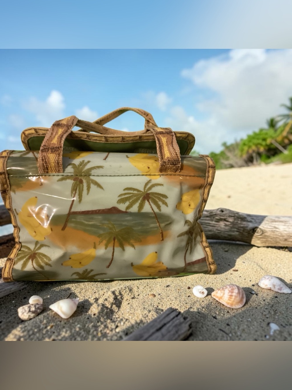 Avon Vintage Tropical Banana Print Mini Tote Bag - Picture 8 of 11